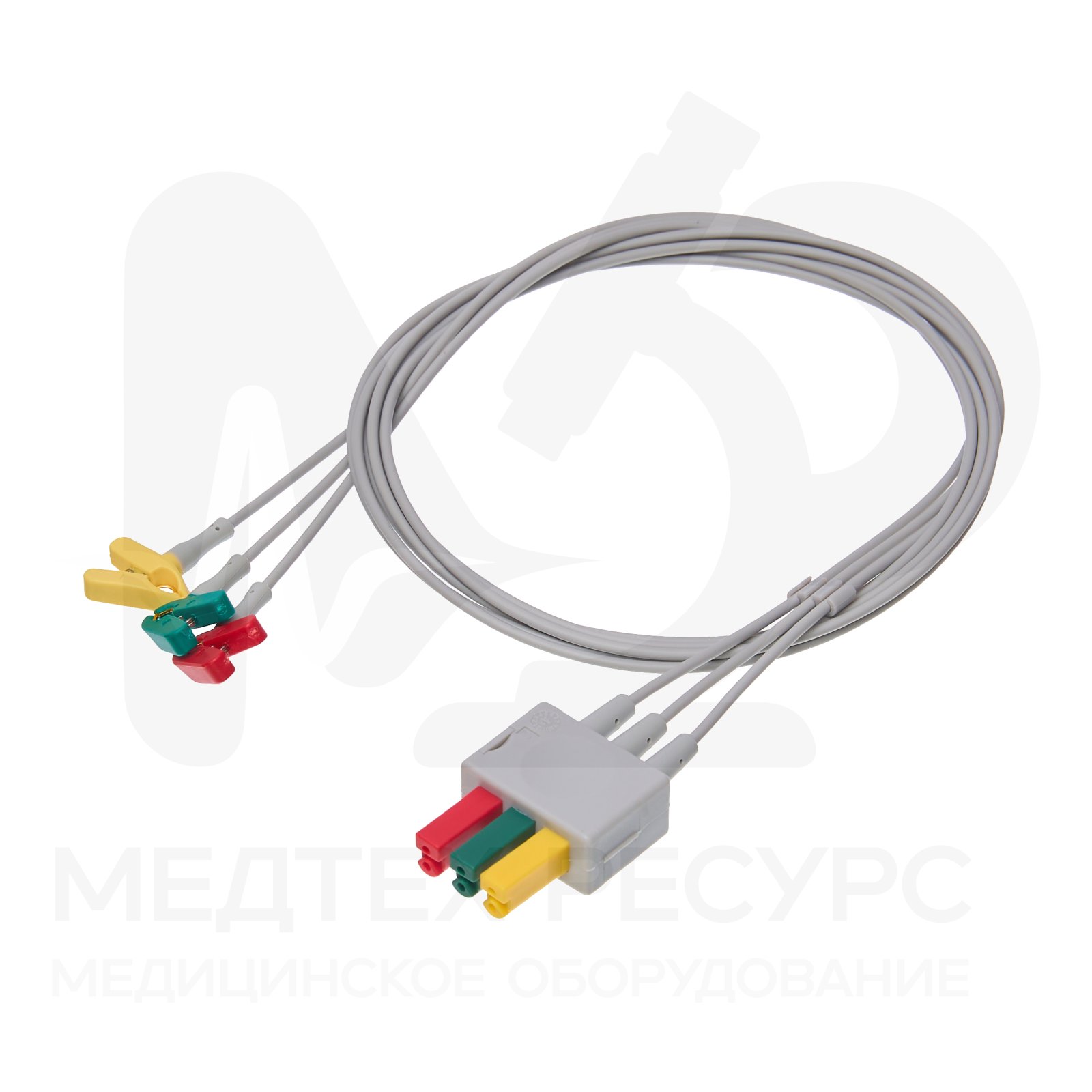Провод ЭКГ на 3 отведения, нео, тип зажим, модель EL6306A